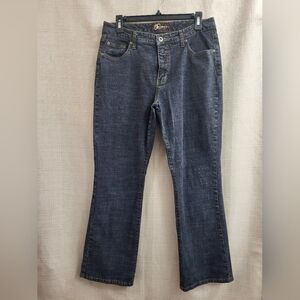 RF Jeans by Rafaella Bootleg Women's Mid Rise Cotton Blend Dark Wash Size 12P